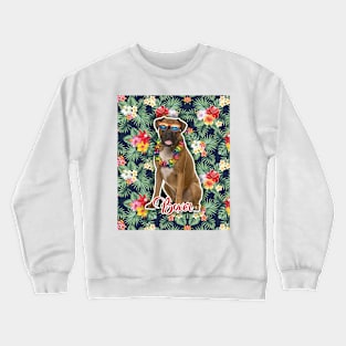 Boxer Summer Funky Hawaiian, Hawaii Style, Dog Personalized Hawaiian Crewneck Sweatshirt